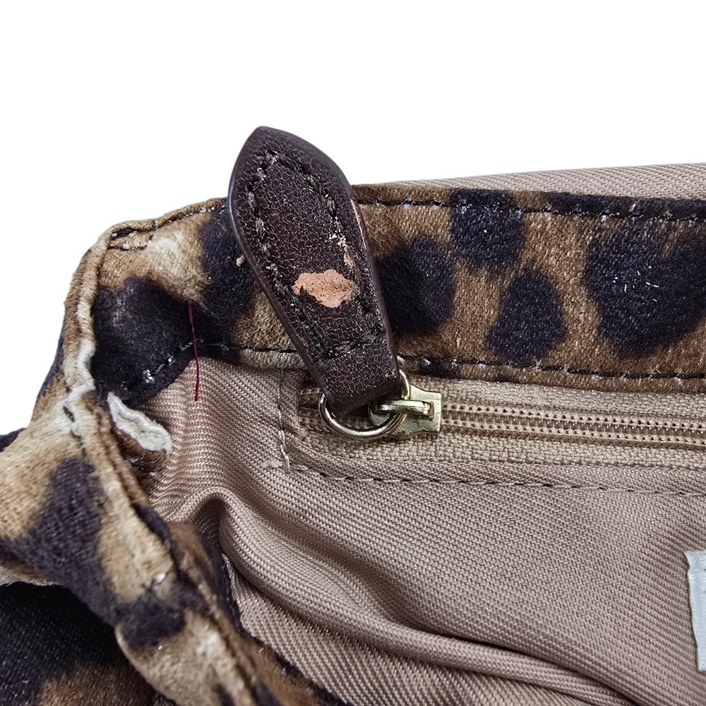 Chico's Leopard Print Crossbody Bag Brown Gold Chain Turnlock Classic Chic OS - Picture 7 of 12